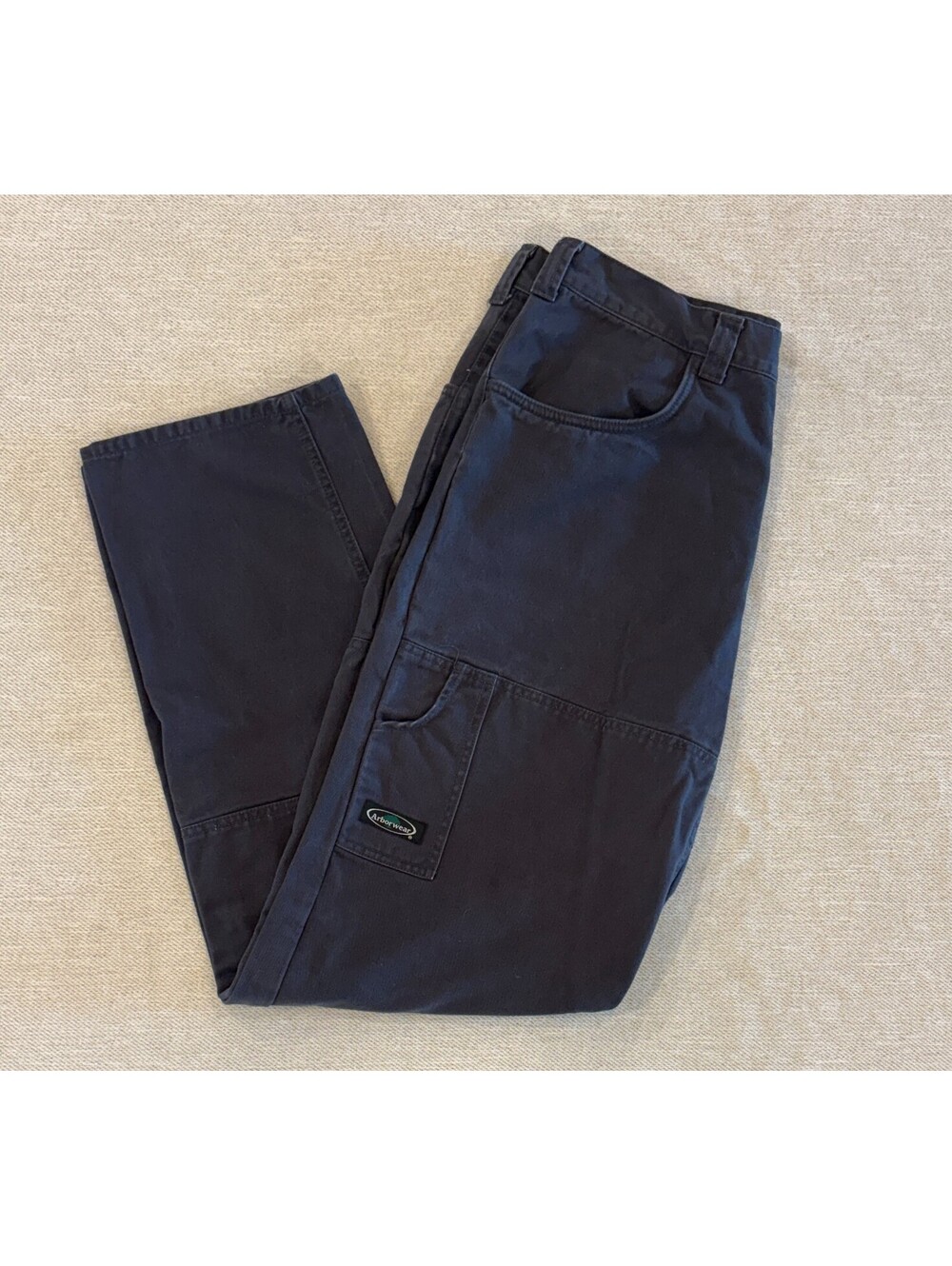 Arborwear Original Tree Climbers Work Pants Blue Cotton Size 36x34 Double Knee
